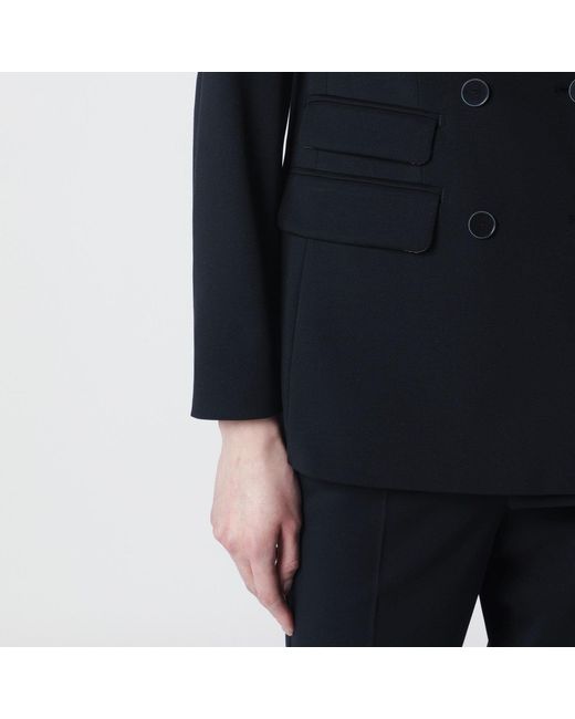 Max Mara Black Double-Breasted Wool Jacket