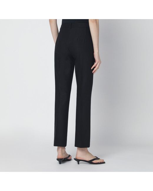 Max Mara Black Cotton-Blend Trousers