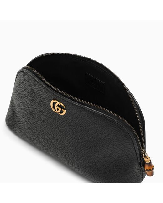 Gucci Black Leather Beauty Case With Logo