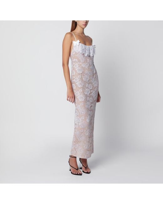 Alessandra Rich Pink Lace Slip Dress