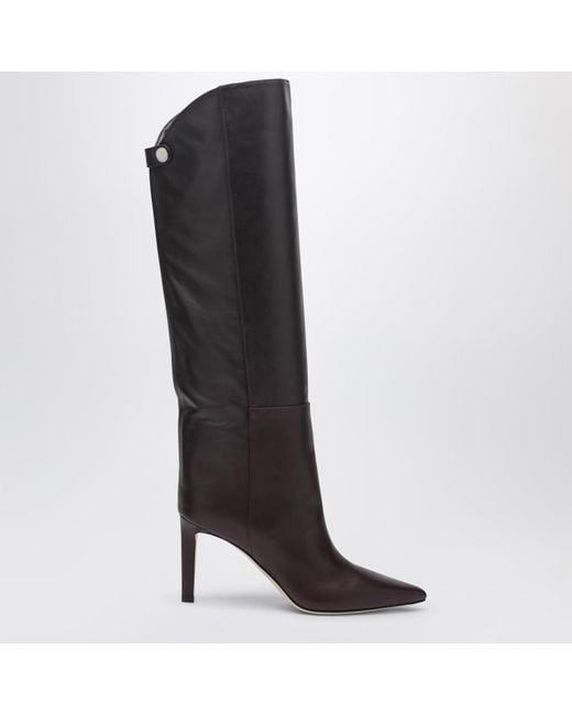 Jimmy Choo Black Alizze Knee Boot 85 Color Merlot