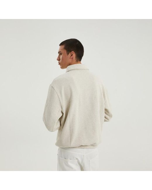 Felpa con zip jp light cream di 1989 STUDIO in Natural da Uomo