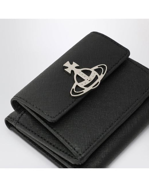 Vivienne Westwood Black Leather Wallet With Orb Logo