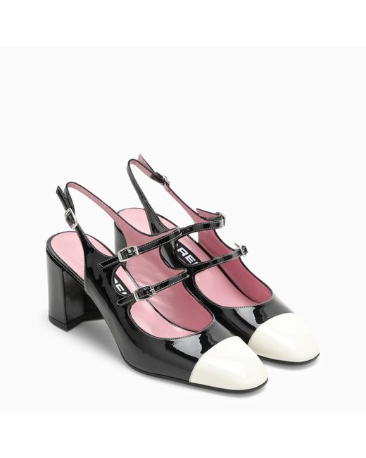 CAREL PARIS Black Papaya Patent Leather Ballet Flats