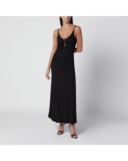 Christopher Esber Black Ribbed Stretch Jersey Dress