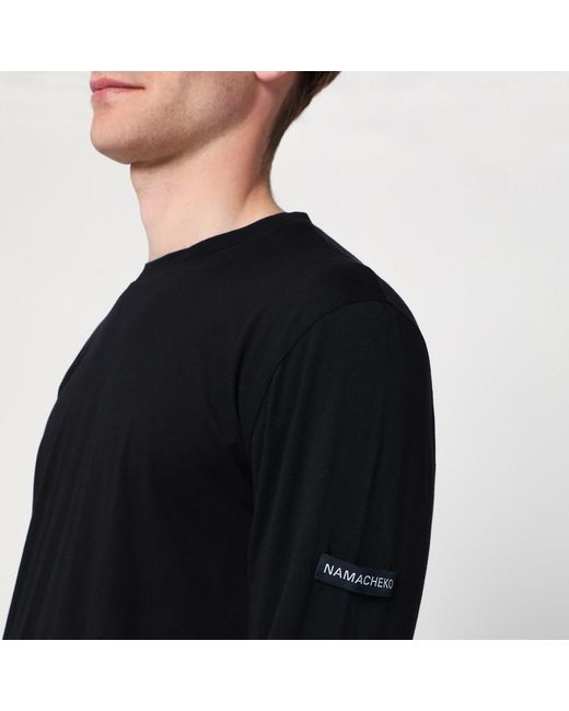 NAMACHEKO Black Cotton Knit Shirt for men