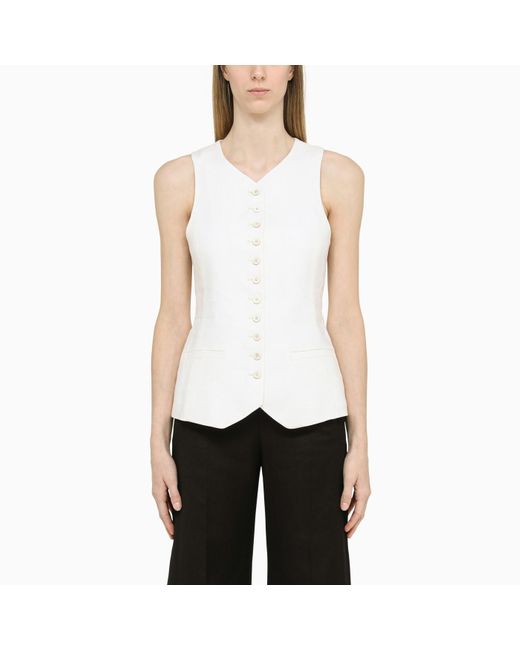 Chloé Linen Waistcoat in White Lyst
