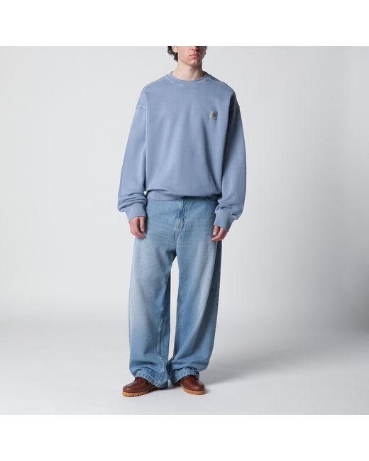 Carhartt Blue Nelson Gentle/Garment Dyed Sweatshirt for men