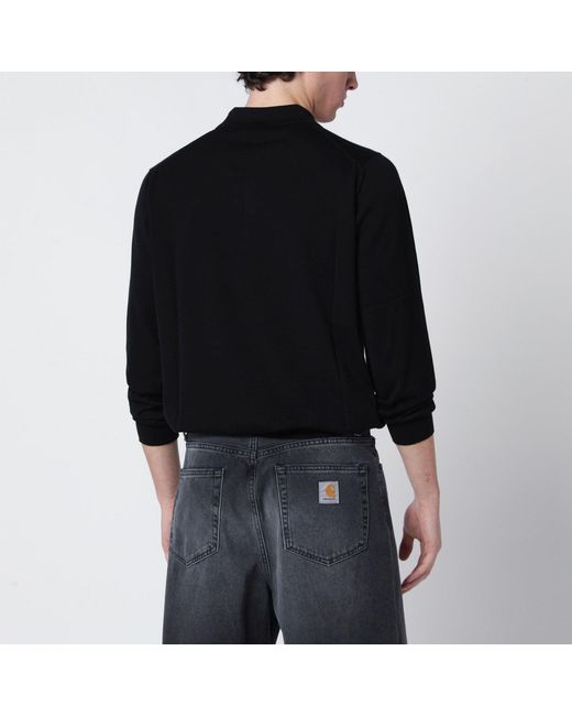 Drumohr Black Cotton Polo Shirt for men