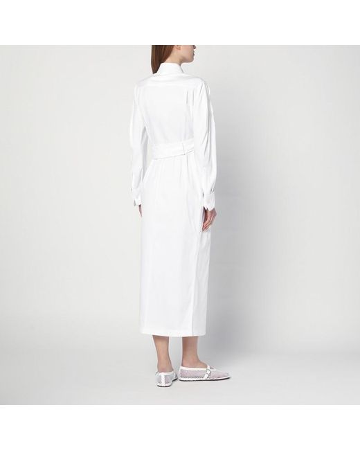 Abito chemisier in twill di cotone di Max Mara in White