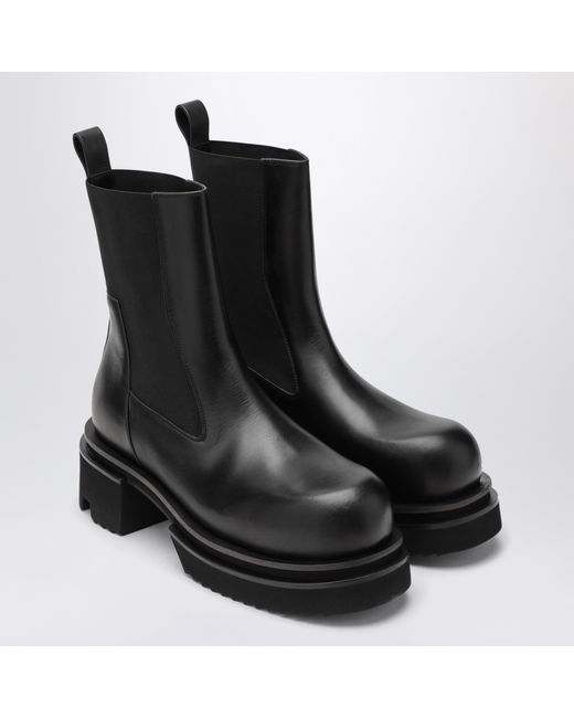 Rick Owens Black Bogun Leather Boots for men