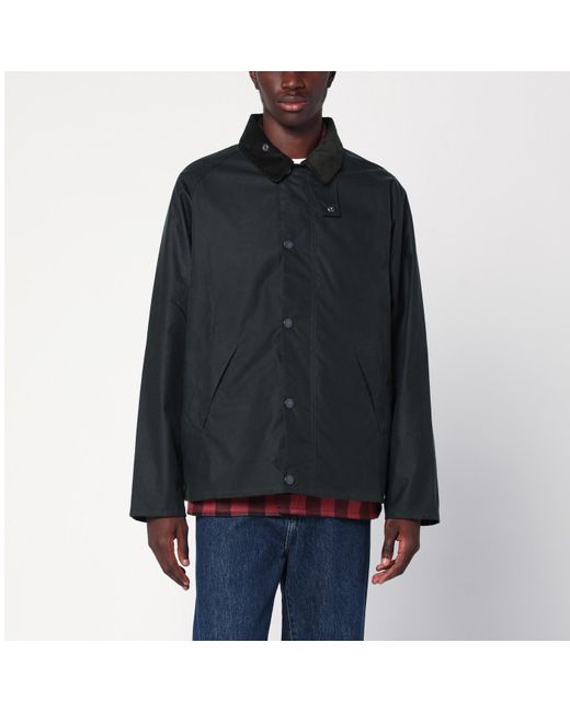 Barbour Black Os Transport Waxed Jacket Sage for men