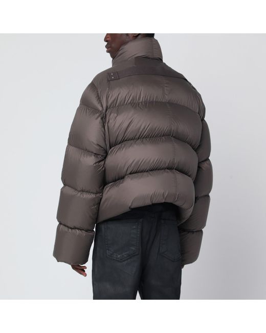 Rick Owens Brown Powder-Colored Turle Zip Down Jacket for men