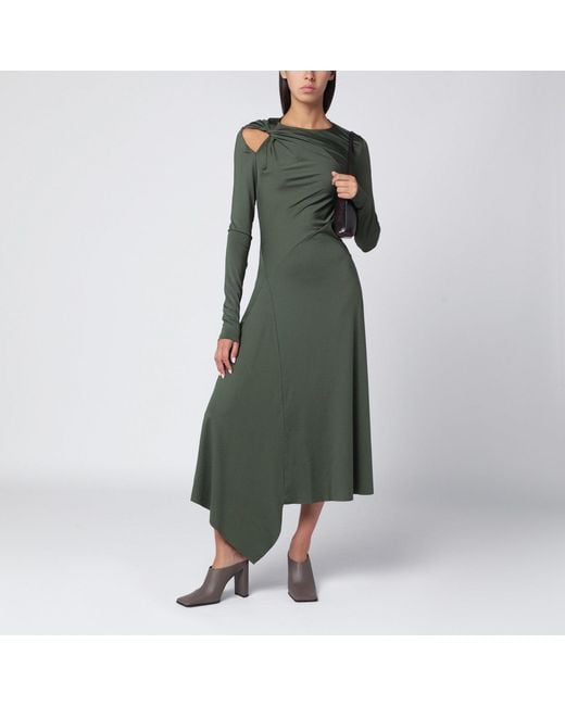 Victoria Beckham Green Midi Dress