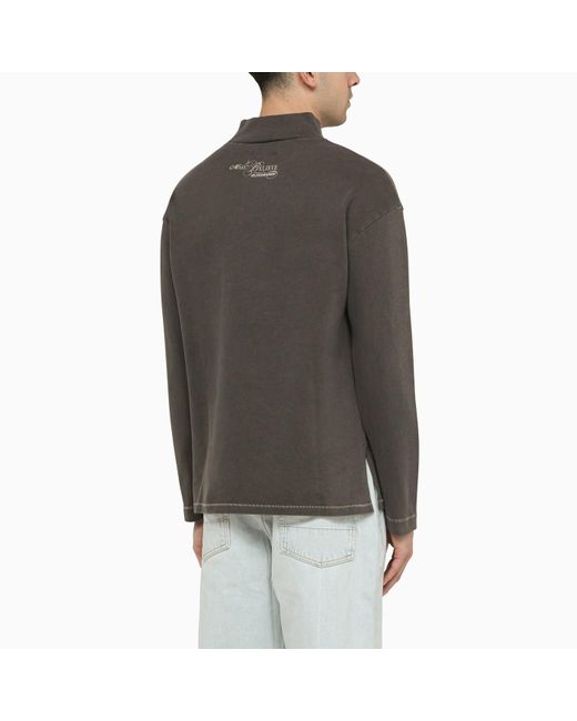 ERL Gray Black Cotton Sweatshirt With Logo for men