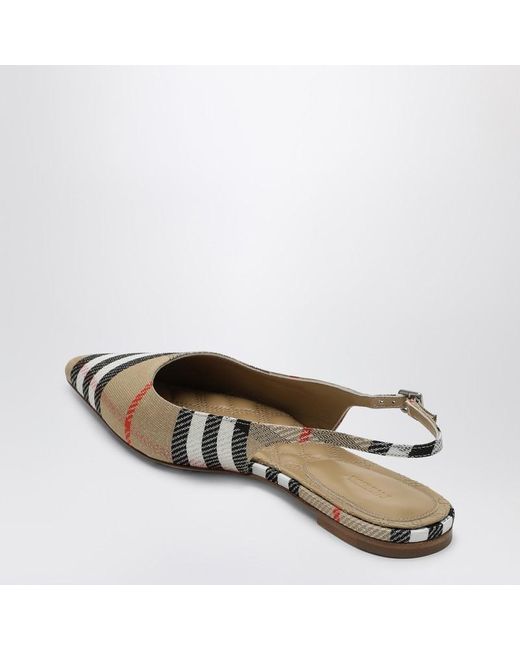 Burberry Natural Ballerine Slingback Birdie Check