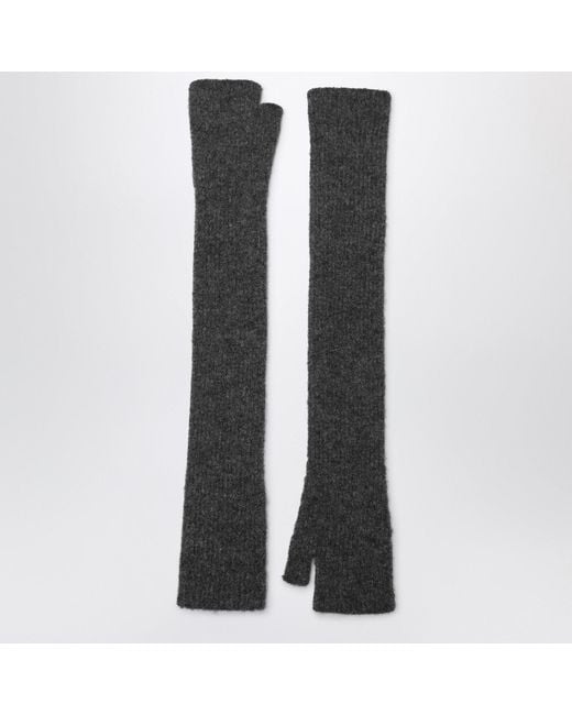 Roberto Collina Gray Long Gloves