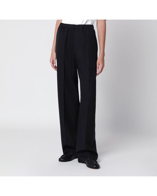 Bottega Veneta Black Wide-Leg Elasticated Trousers