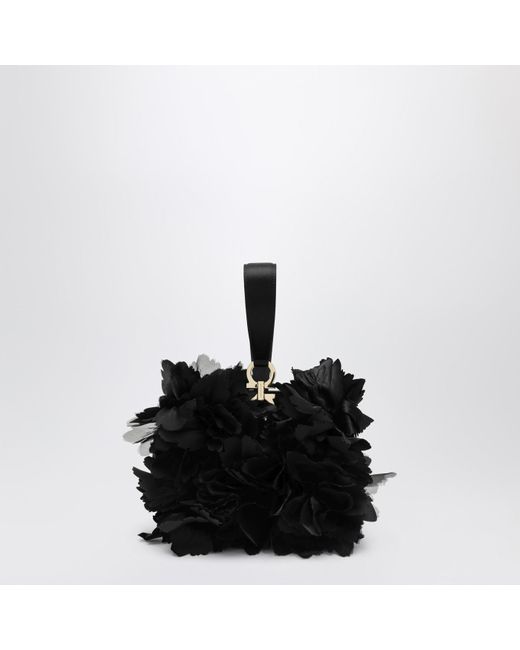 Ferragamo Black Ferragamo Mini Clutch With Flowers
