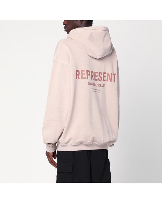 Represent Pink Dusty Mauve Oversized Hooded Sweatshirt for men