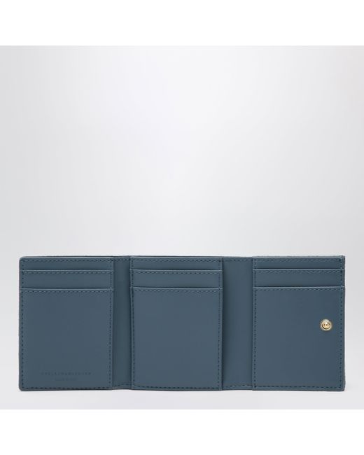 Stella McCartney Blue Light Falabella Trifold Wallet With Chain