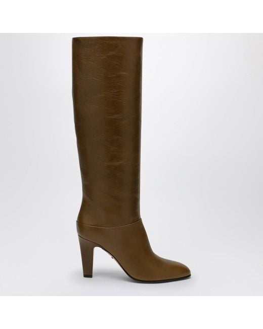 Chloé Brown Vintage Khaki Leather High Boots