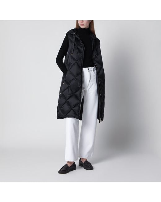 Max Mara Black Belted Sleeveless Down Jacket