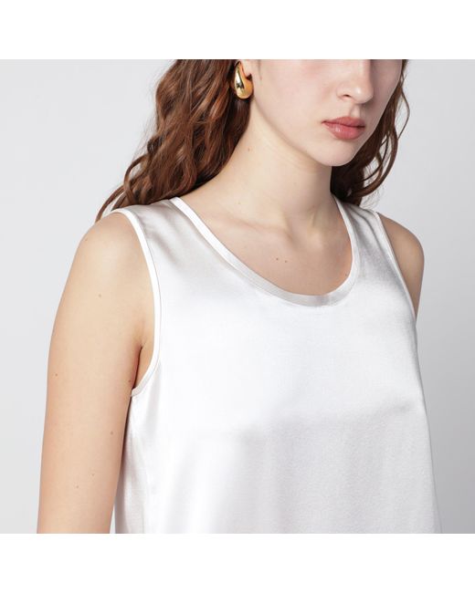 Max Mara White Ivory Satin Top