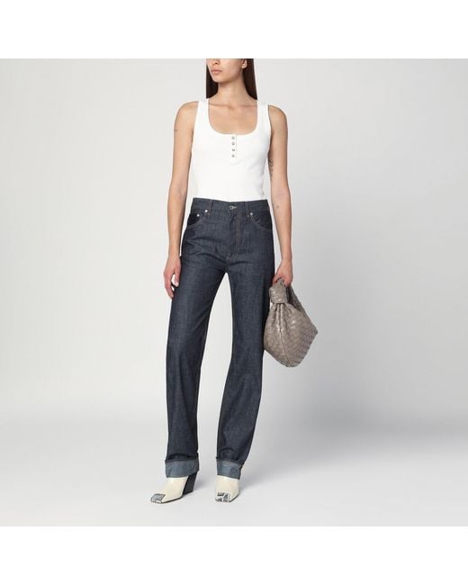 Bottega Veneta Blue Jeans With Turn-Up