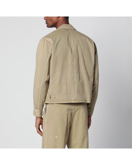 Auralee Natural Garment-Dyed Finx Chino Blouse for men