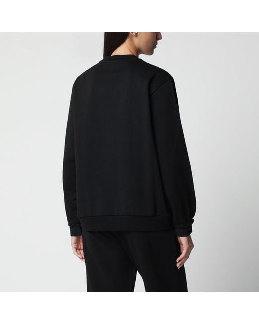 Moncler Black Cotton Sweatshirt With Logo