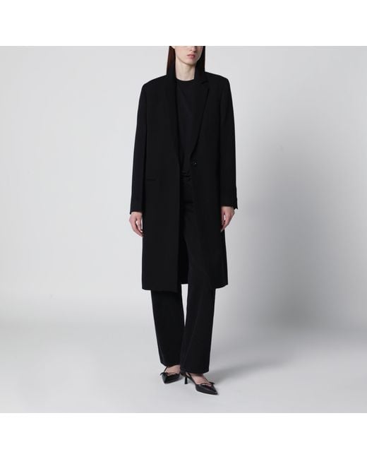 Totême Black Garderob Oversized Wool Coat