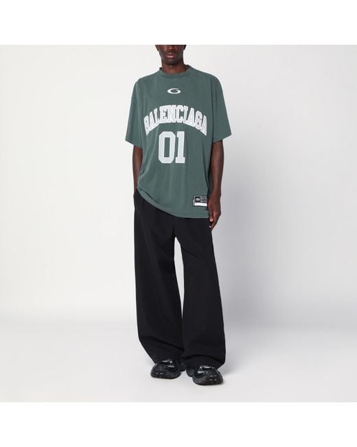 Balenciaga Green Dark/Light Oversized Basketball T-Shirt for men