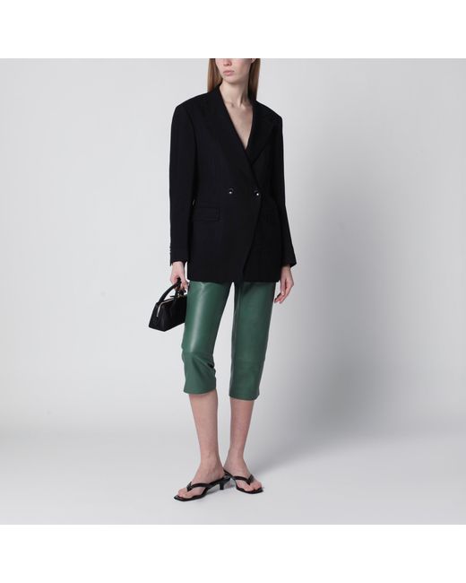 Frankie Shop Green Olivet Wide-Leg Faux Leather Pants