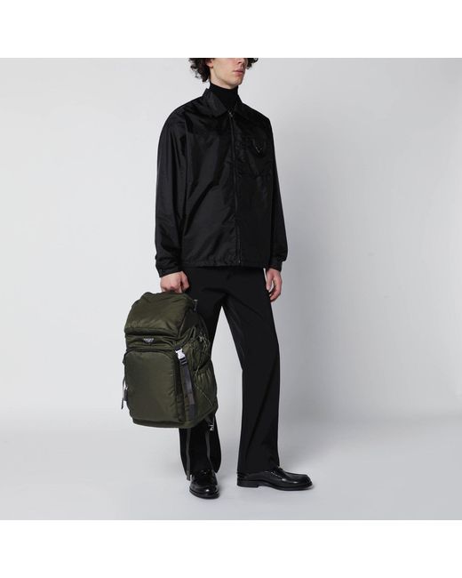 Prada Black Camouflage Renylon And Leather Speedrock Backpack for men