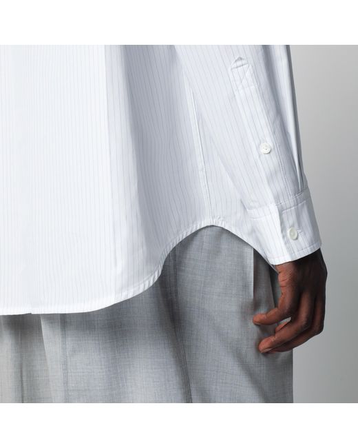 Bottega Veneta Gray Pinstriped Cotton Shirt for men
