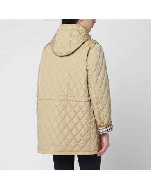 Burberry Natural Quilted Nylon Coat
