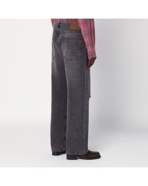 Our Legacy Gray Faded Effect Jeans With Rips for men