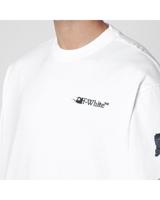 T-Shirt À Manches Longues Avec Logo Off-White c/o Virgil Abloh pour homme en coloris White