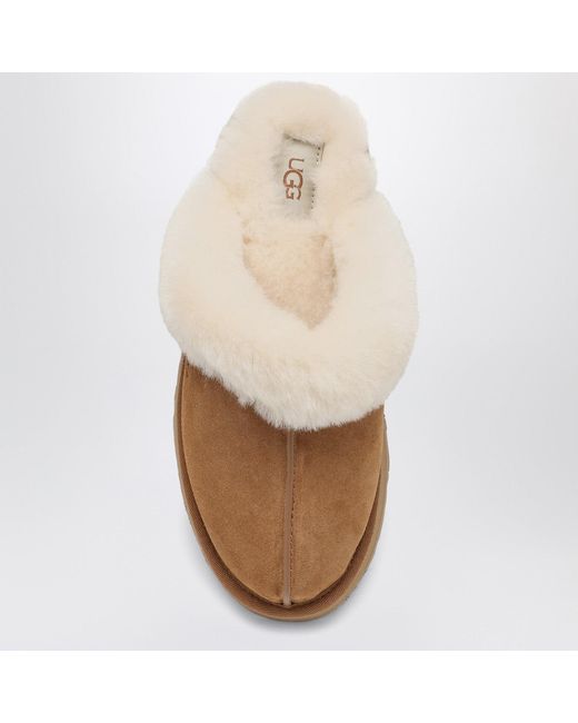 Ugg Brown Disquette Chestnut Eather Slip-Ons