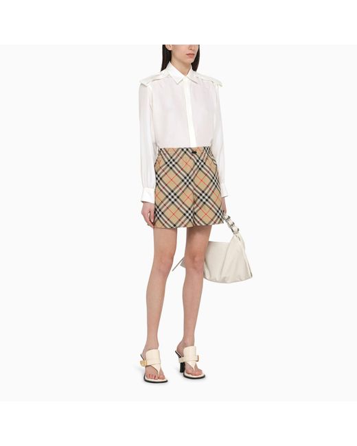 Burberry Natural Short With Check Pattern