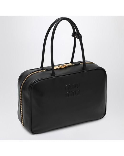 Miu Miu Black Beau Sac En Cuir Noir