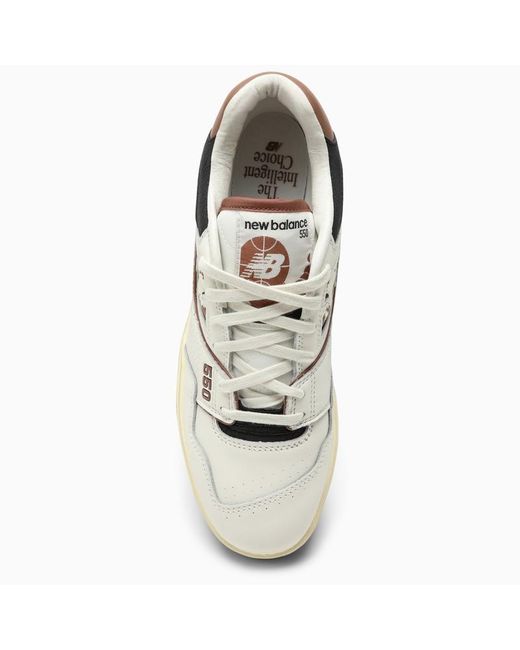 Sneaker bassa 550 bianca/marrone vintage di New Balance in White da Uomo