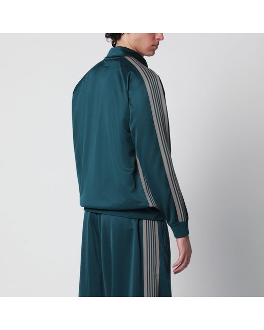 Needles Blue Jacquard Polyester Track Jacket With Zip for men