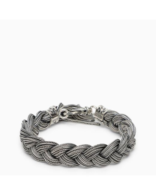 Emanuele Bicocchi Metallic Silver 925 15-strand Bracelet for men