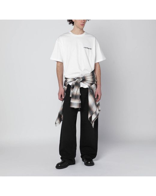 Carhartt White Cotton S/S Caps T-Shirt for men