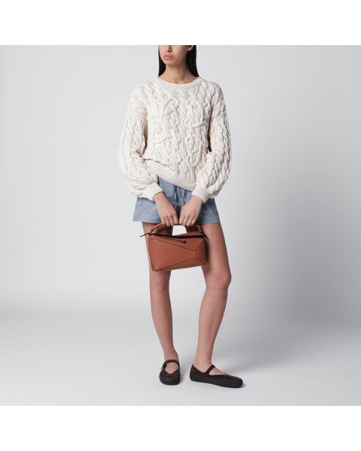 Loewe Brown Small Puzzle Edge Bag