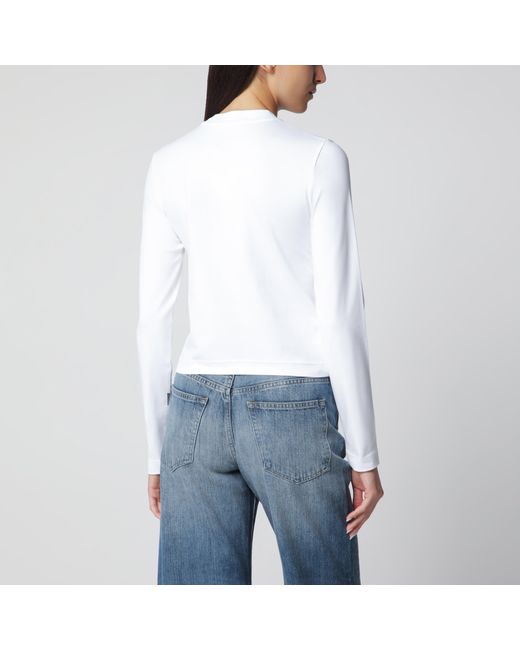 Jacquemus White Le Gros Grain Long-Sleeve Stretch Cotton T-Shirt