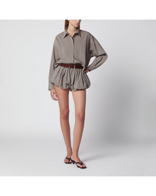 Frankie Shop Gray Arlen Boxy Cropped Checked Shirt