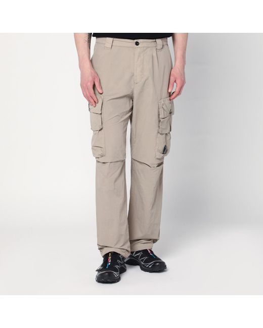 C P Company Natural Khaki Nylon Cargo Pants for men
